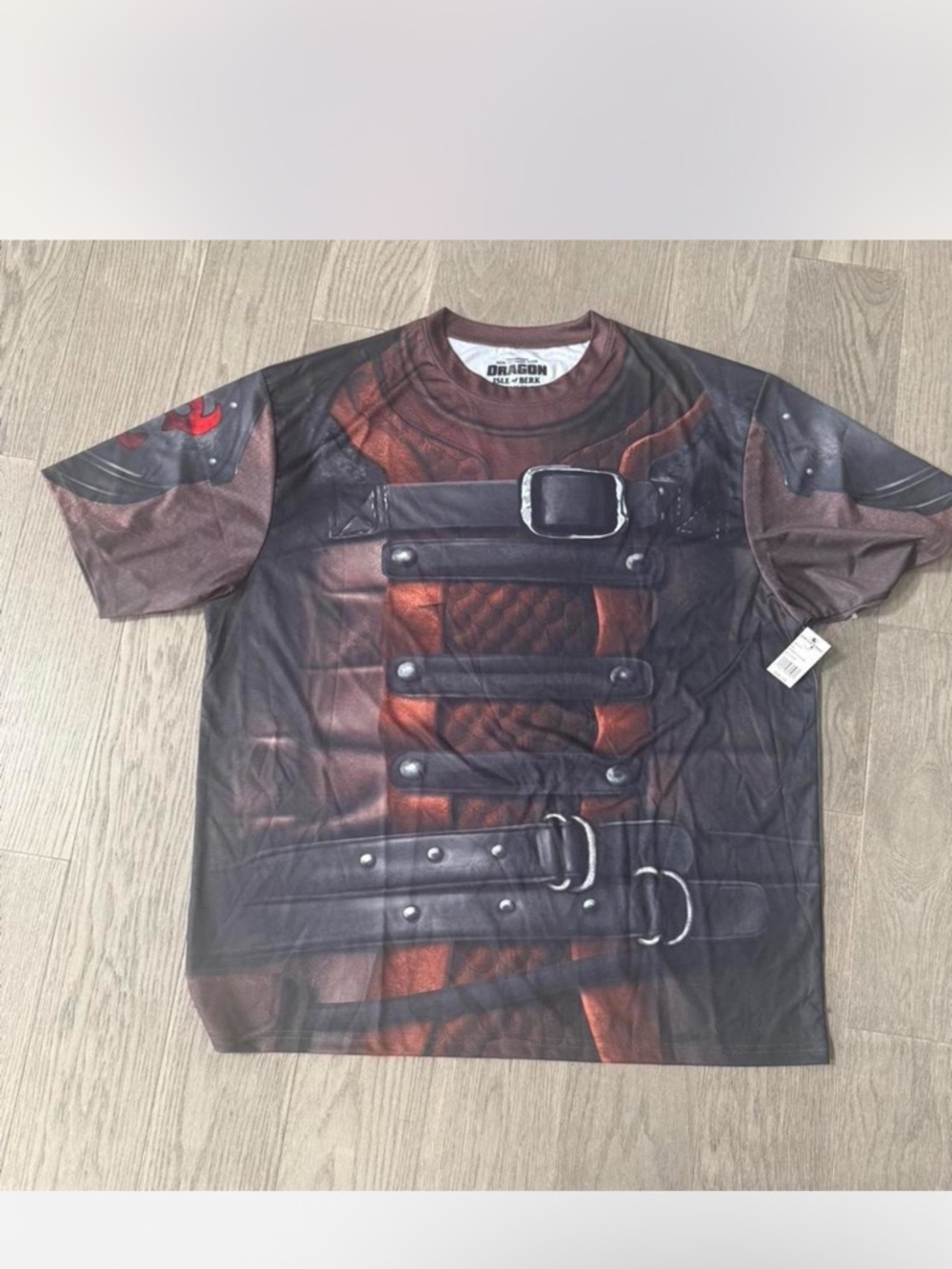 Dragon Men's Brown & Black Armor-Graphic Short Sleeve Tee